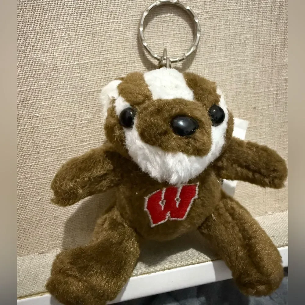 University of Wisconsin Bucky Badger + Keychain Mascot– Soft Mini Stuffed Toy 5”